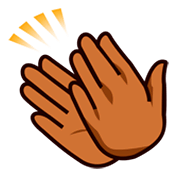 👏🏾 Emoji Mãos Aplaudindo: Pele Morena Escura na emojidex 1.0.34.