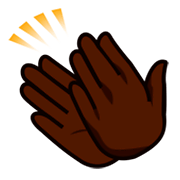 Emoji 👏🏿 Mani Che Applaudono: Carnagione Scura su emojidex 1.0.34.
