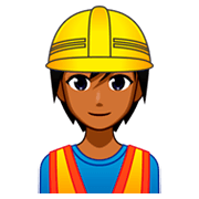 Trabalhador De Construção Civil: Pele Morena Escura emojidex 1.0.34.