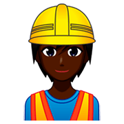👷🏿 Emoji Trabalhador De Construção Civil: Pele Escura na emojidex 1.0.34.