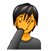 🤦 Emoji sich an den Kopf fassende Person emojidex 1.0.34.