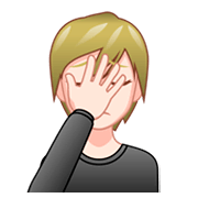 🤦🏻 Emoji sich an den Kopf fassende Person: helle Hautfarbe emojidex 1.0.34.