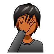 🤦🏾 Emoji Persona Con La Mano En La Frente: Tono De Piel Oscuro Medio en emojidex 1.0.34.