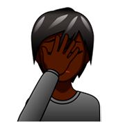 🤦🏿 Emoji sich an den Kopf fassende Person: dunkle Hautfarbe emojidex 1.0.34.