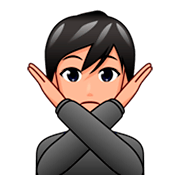 🙅🏼 Emoji Persona Haciendo El Gesto De «no»: Tono De Piel Claro Medio en emojidex 1.0.34.