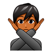 🙅🏾 Emoji Persona Haciendo El Gesto De «no»: Tono De Piel Oscuro Medio en emojidex 1.0.34.
