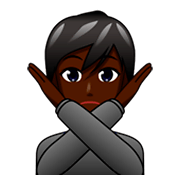 Person mit überkreuzten Armen: dunkle Hautfarbe emojidex 1.0.34.