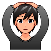 Émoji 🙆🏼 Personne Faisant Un Geste D’acceptation : Peau Moyennement Claire sur emojidex 1.0.34.
