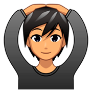Emoji 🙆🏽 Persona Con Gesto OK: Carnagione Olivastra su emojidex 1.0.34.
