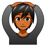 Émoji 🙆🏾 Personne Faisant Un Geste D’acceptation : Peau Mate sur emojidex 1.0.34.