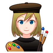 Émoji 👩🏻‍🎨 Artiste Femme : Peau Claire sur emojidex 1.0.34.
