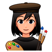 Emoji 👩🏼‍🎨 Artista Donna: Carnagione Abbastanza Chiara su emojidex 1.0.34.
