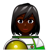 Emoji 👩🏿‍🚀 Astronauta Donna: Carnagione Scura su emojidex 1.0.34.