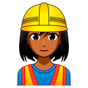 👷🏾‍♀️ Emoji Bauarbeiterin: mitteldunkle Hautfarbe emojidex 1.0.34.