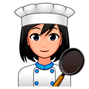 Emoji 👩🏼‍🍳 Cuoca: Carnagione Abbastanza Chiara su emojidex 1.0.34.