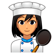 👩🏽‍🍳 Emoji Cozinheira: Pele Morena na emojidex 1.0.34.