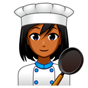 Emoji 👩🏾‍🍳 Cuoca: Carnagione Abbastanza Scura su emojidex 1.0.34.