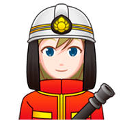 Emoji 👩🏻‍🚒 Pompiere Donna: Carnagione Chiara su emojidex 1.0.34.