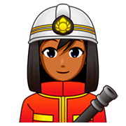 👩🏾‍🚒 Emoji Feuerwehrfrau: mitteldunkle Hautfarbe emojidex 1.0.34.