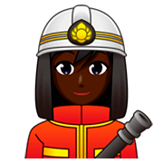 Emoji 👩🏿‍🚒 Pompiere Donna: Carnagione Scura su emojidex 1.0.34.