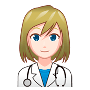 👩🏻‍⚕️ Emoji Mulher Profissional Da Saúde: Pele Clara na emojidex 1.0.34.