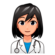 Emoji 👩🏼‍⚕️ Operatrice Sanitaria: Carnagione Abbastanza Chiara su emojidex 1.0.34.