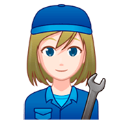 Emoji 👩🏻‍🔧 Meccanico Donna: Carnagione Chiara su emojidex 1.0.34.