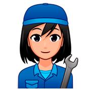 Emoji 👩🏼‍🔧 Meccanico Donna: Carnagione Abbastanza Chiara su emojidex 1.0.34.