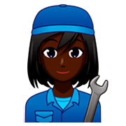 Emoji 👩🏿‍🔧 Meccanico Donna: Carnagione Scura su emojidex 1.0.34.