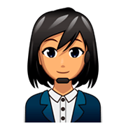 Émoji 👩🏽‍💼 Employée De Bureau : Peau Légèrement Mate sur emojidex 1.0.34.