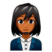👩🏾‍💼 Emoji Oficinista Mujer: Tono De Piel Oscuro Medio en emojidex 1.0.34.