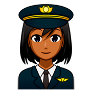 👩🏾‍✈️ Emoji Pilotin: mitteldunkle Hautfarbe emojidex 1.0.34.