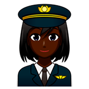 👩🏿‍✈️ Emoji Piloto Mujer: Tono De Piel Oscuro en emojidex 1.0.34.