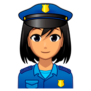 Emoji 👮🏽‍♀️ Poliziotta: Carnagione Olivastra su emojidex 1.0.34.