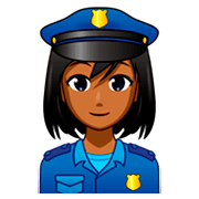 👮🏾‍♀️ Emoji Agente De Policía Mujer: Tono De Piel Oscuro Medio en emojidex 1.0.34.