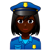 👮🏿‍♀️ Emoji Policial Mulher: Pele Escura na emojidex 1.0.34.