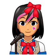👩🏽‍🎤 Emoji Cantante Mujer: Tono De Piel Medio en emojidex 1.0.34.