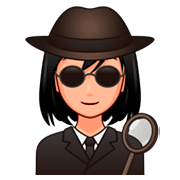 Emoji 🕵🏼‍♀️ Investigatrice: Carnagione Abbastanza Chiara su emojidex 1.0.34.