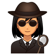Emoji 🕵🏽‍♀️ Investigatrice: Carnagione Olivastra su emojidex 1.0.34.
