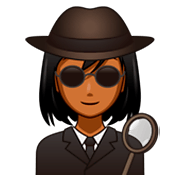 🕵🏾‍♀️ Emoji Detective Mujer: Tono De Piel Oscuro Medio en emojidex 1.0.34.