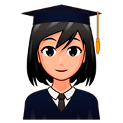 Emoji 👩🏼‍🎓 Studentessa: Carnagione Abbastanza Chiara su emojidex 1.0.34.