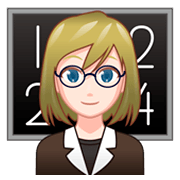 Emoji 👩🏻‍🏫 Professoressa: Carnagione Chiara su emojidex 1.0.34.