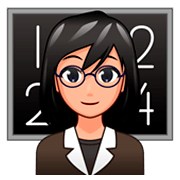 Emoji 👩🏼‍🏫 Professoressa: Carnagione Abbastanza Chiara su emojidex 1.0.34.