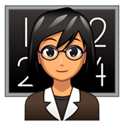 Emoji 👩🏽‍🏫 Professoressa: Carnagione Olivastra su emojidex 1.0.34.