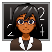 Emoji 👩🏾‍🏫 Professoressa: Carnagione Abbastanza Scura su emojidex 1.0.34.