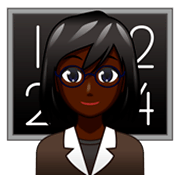 Emoji 👩🏿‍🏫 Professoressa: Carnagione Scura su emojidex 1.0.34.