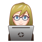 Emoji 👩🏻‍💻 Tecnologa: Carnagione Chiara su emojidex 1.0.34.