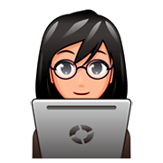 Emoji 👩🏼‍💻 Tecnologa: Carnagione Abbastanza Chiara su emojidex 1.0.34.