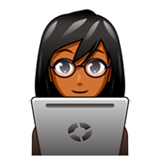 👩🏾‍💻 Emoji Tecnóloga: Pele Morena Escura na emojidex 1.0.34.