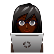 Emoji 👩🏿‍💻 Tecnologa: Carnagione Scura su emojidex 1.0.34.